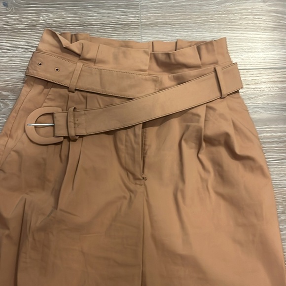 Express Tan Wide Leg Paper Bag Waist Pant - Picture 6 of 8